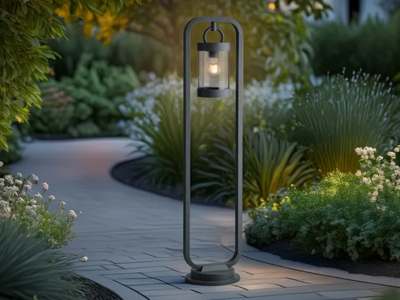 LED Wegeleuchte Landhausstil, Laterne in Anthrazit, Höhe 100cm