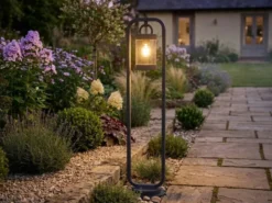 LED Wegeleuchte Landhausstil, Laterne in Anthrazit, Höhe 100cm