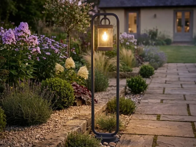 LED Wegeleuchte Landhausstil, Laterne in Anthrazit, Höhe 100cm