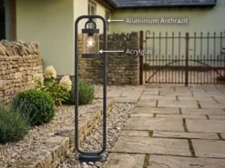 LED Wegeleuchte Landhausstil, Laterne in Anthrazit, Höhe 100cm