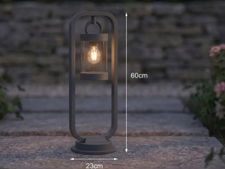 LED Wegeleuchte Landhausstil, Laterne in Anthrazit, Höhe 60cm