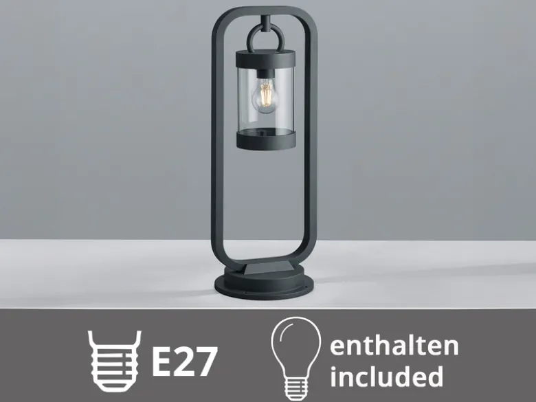 LED Wegeleuchte Landhausstil, Laterne in Anthrazit, Höhe 60cm