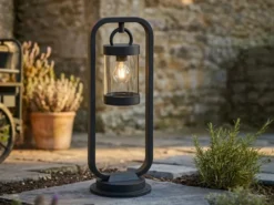 LED Wegeleuchte Landhausstil, Laterne in Anthrazit, Höhe 60cm