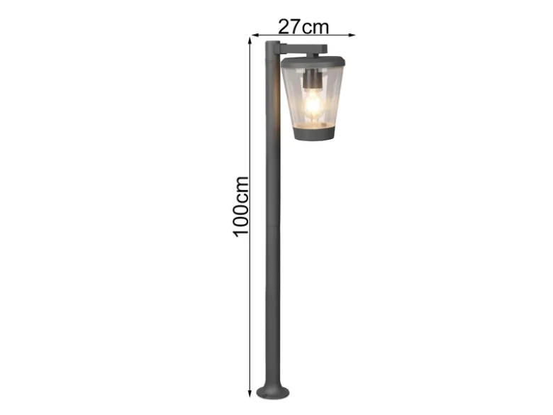 LED Wegeleuchte Laterne aus Aluminium Anthrazit, Höhe 100cm