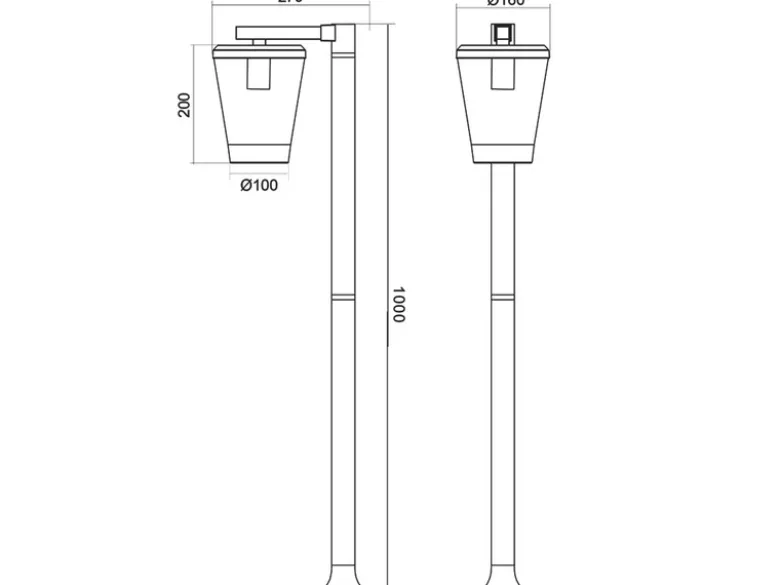 LED Wegeleuchte Laterne aus Aluminium Anthrazit, Höhe 100cm