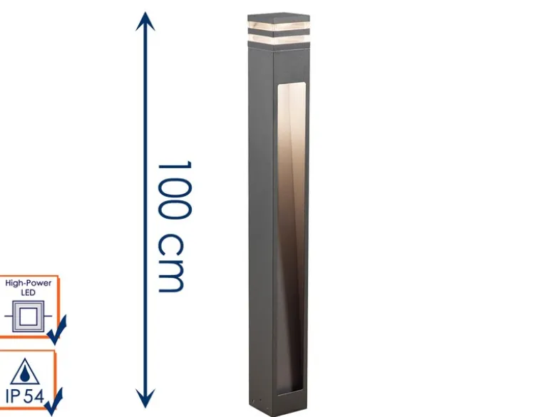 LED Wegeleuchte MASSA aus Aluminium Anthrazit, Höhe 100cm