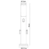 LED Wegeleuchte mit Bewegungsmelder & Steckdosen in Silber, H 60cm