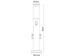 LED Wegeleuchte mit Bewegungsmelder & Steckdosen in Silber, H 60cm