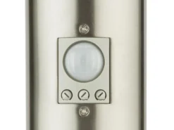 LED Wegeleuchte mit Bewegungsmelder & Steckdosen in Silber, H 60cm