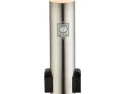 LED Wegeleuchte mit Bewegungsmelder & Steckdosen in Silber, H 60cm