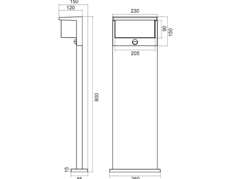 LED Wegeleuchte mit Bewegungsmelder 2er SET Anthrazit, Höhe 80cm