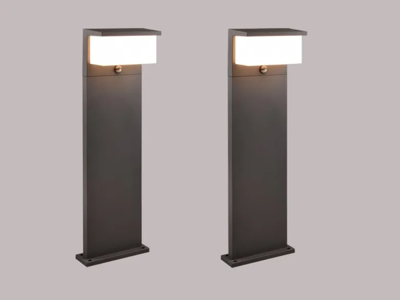 LED Wegeleuchte mit Bewegungsmelder 2er SET Anthrazit, Höhe 80cm