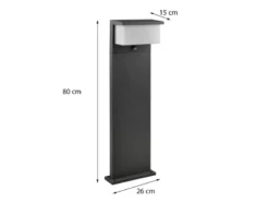 LED Wegeleuchte mit Bewegungsmelder 2er SET Anthrazit, Höhe 80cm