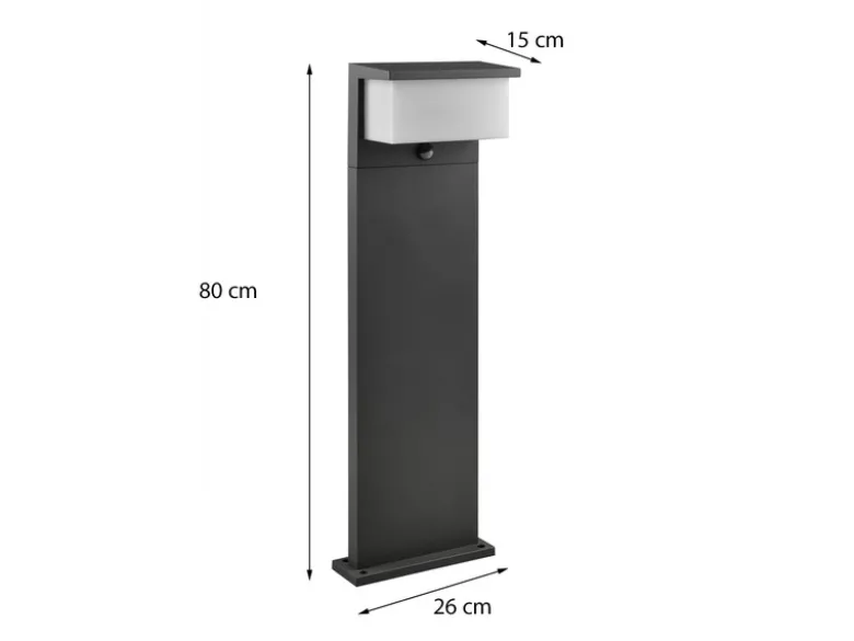 LED Wegeleuchte mit Bewegungsmelder 2er SET Anthrazit, Höhe 80cm