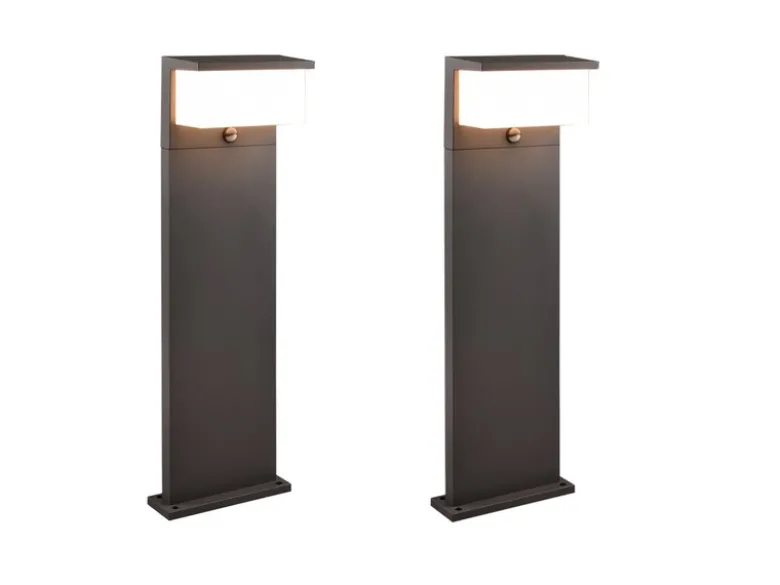 LED Wegeleuchte mit Bewegungsmelder 2er SET Anthrazit, Höhe 80cm