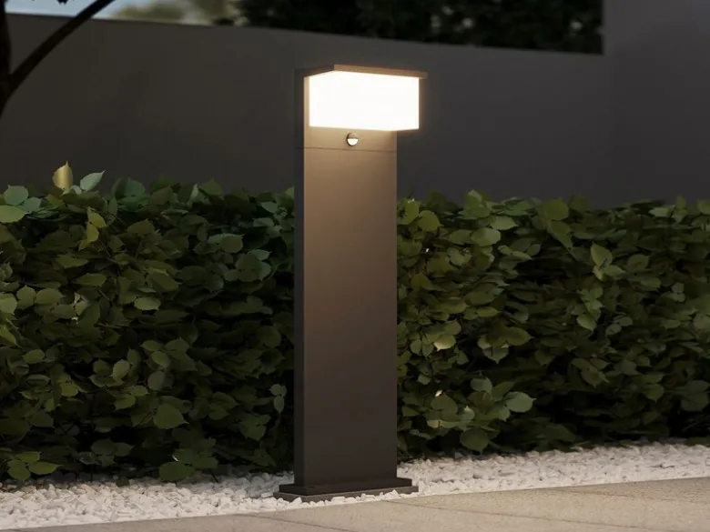 LED Wegeleuchte mit Bewegungsmelder 2er SET Anthrazit, Höhe 80cm
