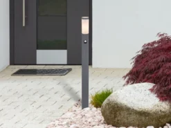 LED Wegeleuchte mit Bewegungsmelder in Anthrazit & Opal, Höhe 110cm