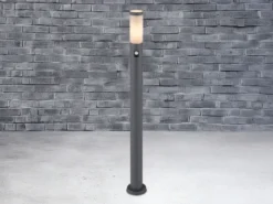 LED Wegeleuchte mit Bewegungsmelder in Anthrazit & Opal, Höhe 110cm