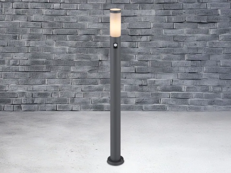 LED Wegeleuchte mit Bewegungsmelder in Anthrazit & Opal, Höhe 110cm