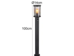 LED Wegeleuchte mit Bewegungsmelder aus Edelstahl mit Rauchglas, H: 100cm
