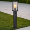 LED Wegeleuchte mit Bewegungsmelder aus Edelstahl mit Rauchglas, H: 60cm