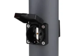 LED Wegeleuchte mit Bewegungsmelder & Steckdosen in Anthrazit & Rauch, H 60cm