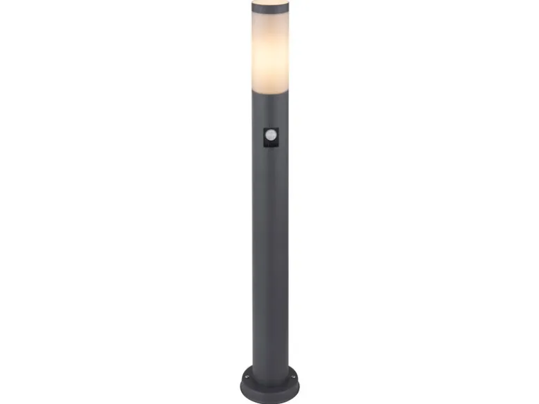 LED Wegeleuchte mit Bewegungsmelder in Anthrazit & Opal, Höhe 80cm