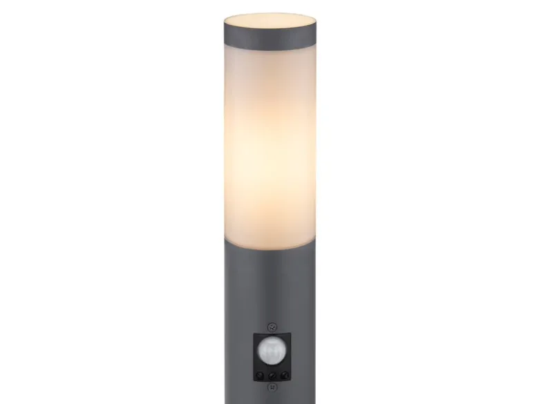 LED Wegeleuchte mit Bewegungsmelder in Anthrazit & Opal, Höhe 80cm