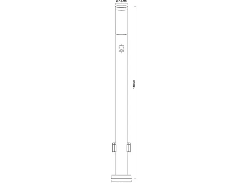 LED Wegeleuchte mit Bewegungsmelder & Steckdosen in Silber, H 110cm