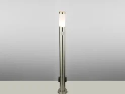 LED Wegeleuchte mit Bewegungsmelder & Steckdosen in Silber, H 110cm
