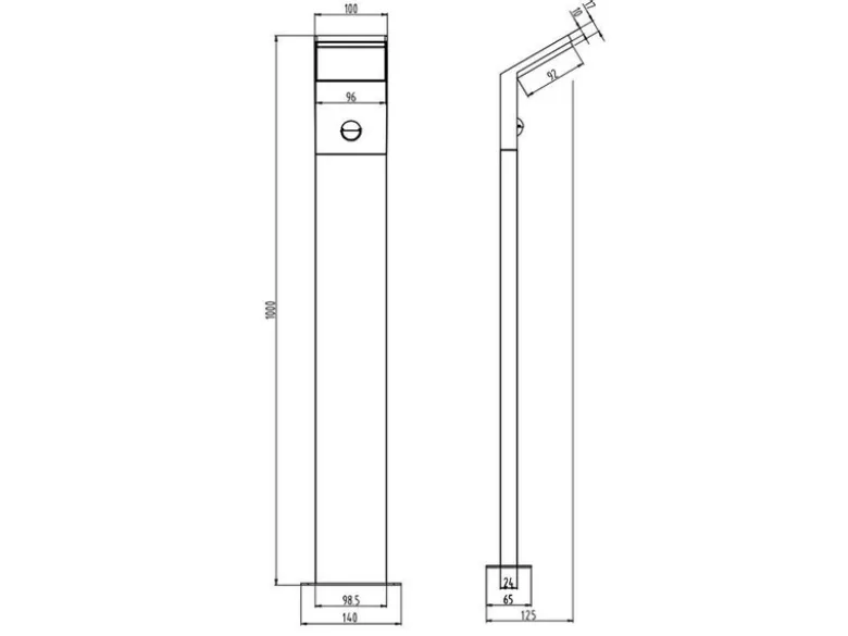 LED Wegeleuchte PEARL mit Bewegungsmelder, Anthrazit Höhe 100cm