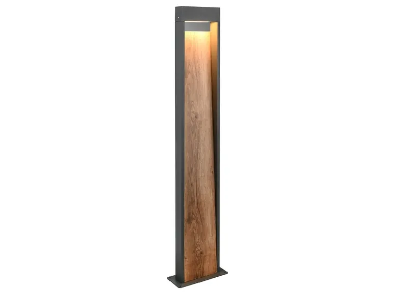 LED Wegeleuchte SALMON in Anthrazit & Holzoptik, Höhe 100cm