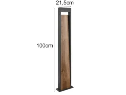 LED Wegeleuchte SALMON in Anthrazit & Holzoptik, Höhe 100cm