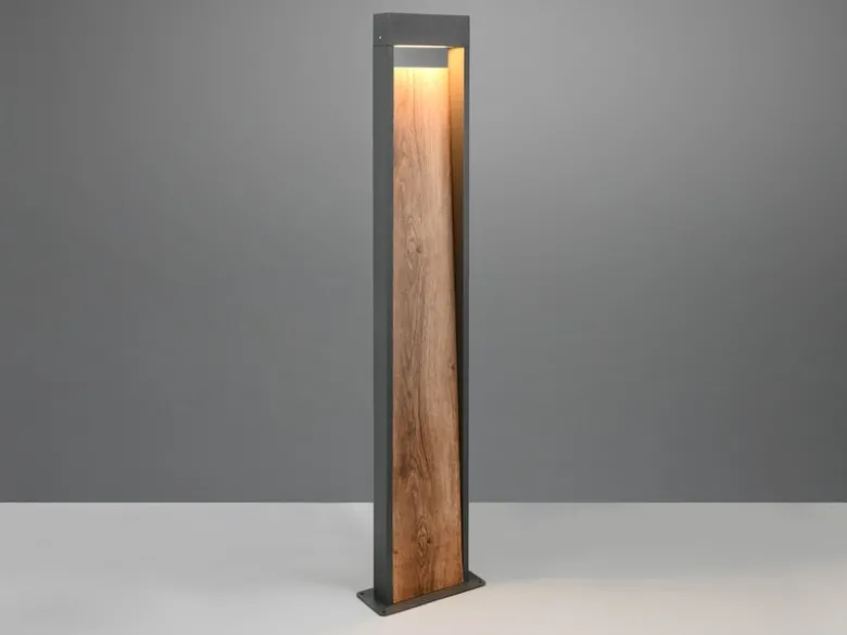 LED Wegeleuchte SALMON in Anthrazit & Holzoptik, Höhe 100cm