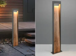 LED Wegeleuchte SALMON in Anthrazit & Holzoptik, Höhe 100cm
