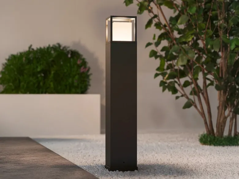 LED Wegeleuchte WITHAM in Anthrazit, Lichttemperatur einstellbar, Höhe 80cm