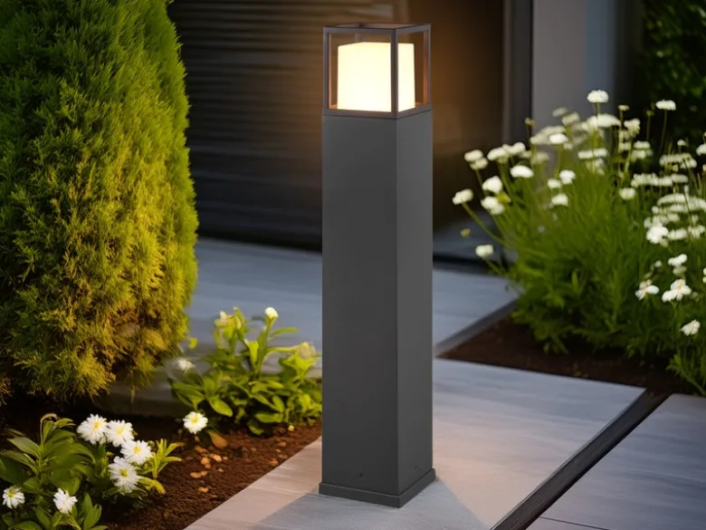 LED Wegeleuchte WITHAM in Anthrazit, Lichttemperatur einstellbar, Höhe 80cm