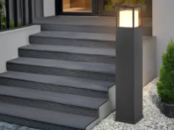 LED Wegeleuchte WITHAM in Anthrazit, Lichttemperatur einstellbar, Höhe 80cm
