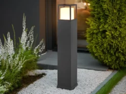 LED Wegeleuchte WITHAM in Anthrazit, Lichttemperatur einstellbar, Höhe 80cm