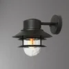 LED Wetterfeste Downlight Außen Wandlaterne aus Edelstahl, Schwarz Höhe 24cm