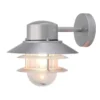 LED Wetterfeste Downlight Außen Wandlaterne aus Edelstahl, Silber Höhe 24cm