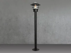 LED Wetterfeste Pollerleuchte aus Edelstahl, Schwarz Höhe 100cm