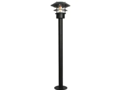 LED Wetterfeste Pollerleuchte aus Edelstahl, Schwarz Höhe 100cm