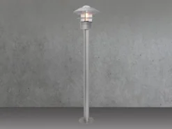 LED Wetterfeste Pollerleuchte aus Edelstahl, Silber Höhe 100cm