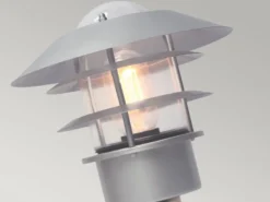 LED Wetterfeste Pollerleuchte aus Edelstahl, Silber Höhe 100cm
