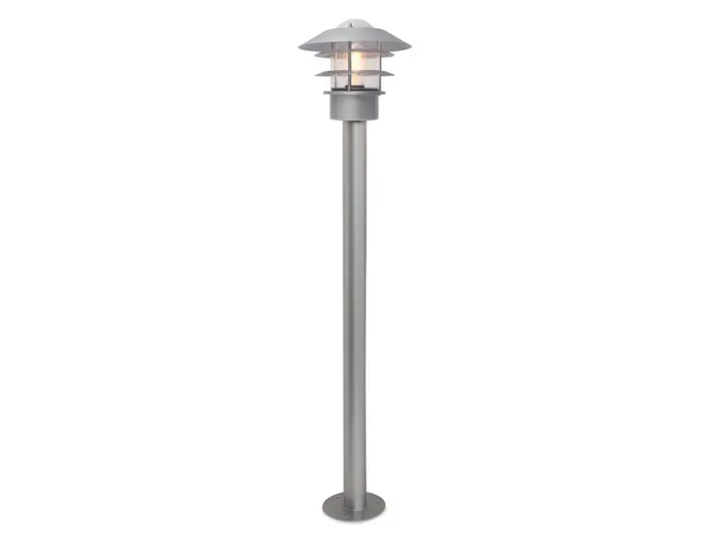 LED Wetterfeste Pollerleuchte aus Edelstahl, Silber Höhe 100cm