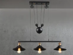 LED Zugpendelleuchte 3-flammig höhenverstellbar bis 180cm lang, Breite 92cm