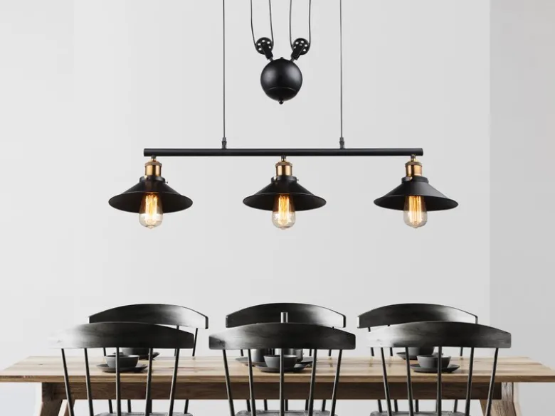 LED Zugpendelleuchte 3-flammig höhenverstellbar bis 180cm lang, Breite 92cm