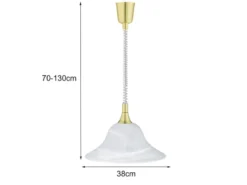 LED Zugpendelleuchte Glas weiß höhenverstellbar Messing, Ø 39cm