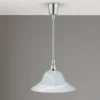 LED Zugpendelleuchte Glas weiß höhenverstellbar Silber, Ø 39cm